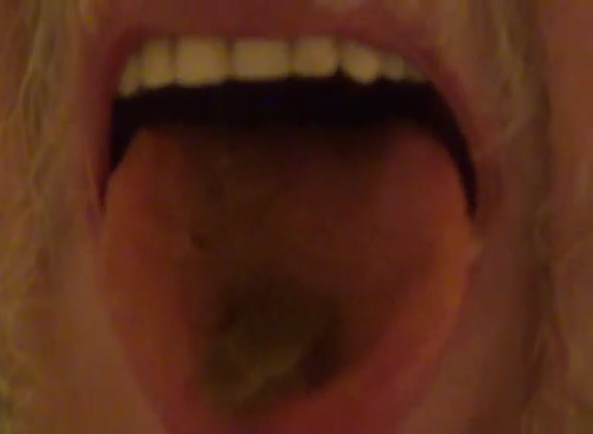 Video :Bearded old man tasting wet shit with his tongue